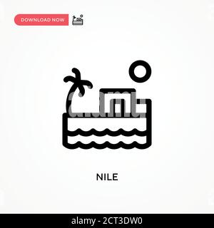 Einfaches Vektorsymbol Nile. Moderne, einfache flache Vektor-Illustration für Website oder mobile App Stock Vektor