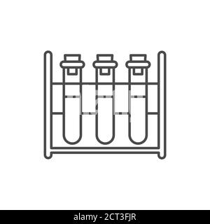 Symbol für die schwarze Linie des immunologischen Bluttests. Medizinisches und wissenschaftliches Konzept. Labordiagnostik. Piktogramm für Web, mobile App, Promo. UI-UX-Design Stock Vektor