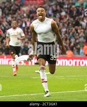 JESSE LINGARD FEIERT SCORING DAS SIEGTOR Crystal Palace gegen Manchester United FA Cup Final. Bildnachweis: © Mark Pain / Alamy Stockfoto