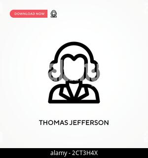Thomas jefferson einfaches Vektor-Symbol. Moderne, einfache flache Vektor-Illustration für Website oder mobile App Stock Vektor