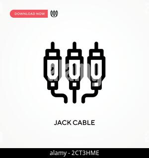 Einfaches Vektorsymbol für das Klinkenkabel. Moderne, einfache flache Vektor-Illustration für Website oder mobile App Stock Vektor