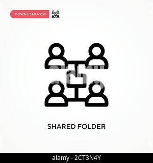 Einfaches Vektorsymbol für freigegebenen Ordner. Moderne, einfache flache Vektor-Illustration für Website oder mobile App Stock Vektor