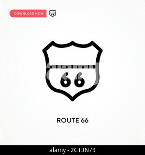 Route 66 einfaches Vektorsymbol. Moderne, einfache flache Vektor-Illustration für Website oder mobile App Stock Vektor
