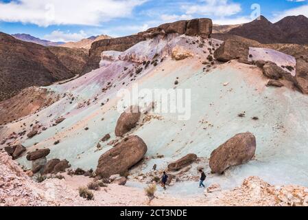 Hügel der sieben Farben, Uspallata, Provinz Mendoza, Argentinien, Südamerika Stockfoto