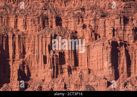 Los Coloradas rote Klippen, Tal des Mondes (Valle de la Luna), Ischigualasto Provincial Park, San Juan Provinz, Nord-Argentinien, Südamerika Stockfoto