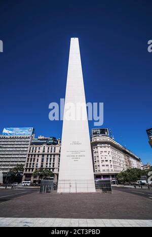 Obelisk von Buenos Aires (Obelisco de Buenos Aires), Plaza de republica, Buenos Aires, Argentinien, Südamerika Stockfoto