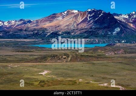 Lago Belgrano (Belgrano See) am Fuße der Anden, Nationalpark Perito Moreno (Parque Nacional Perito Moreno), Provinz Santa Cruz, Patagonien, Argentinien, Südamerika Stockfoto