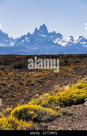 Mount Fitz Roy (auch bekannt als Cerro Chalten oder Cerro Fitz Roy), Chalten, Patagonien, Argentinien, Südamerika Stockfoto