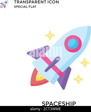 Raumschiff Vektor-Symbol. Flache Illustration. Vektor EPS 10. Stock Vektor