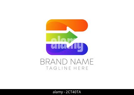 Bunte e Buchstabe Logo Design Vektor für Unternehmen. Stock Vektor
