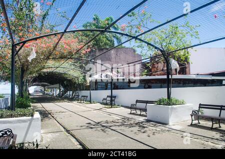 Paseo Esteban Huertas, eine berühmte Promenade in Casco Viejo in der Nähe der Plaza de Francia in Panama City. Es ist eine einsame Straße jetzt während Covid-19 Pandemie Stockfoto