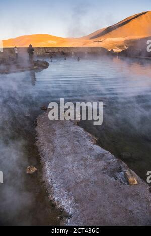 El Tatio Geysire (Geysire del Tatio), das größte Geysir-Feld der südlichen Hemisphäre, Atacama-Wüste, Nord-Chile, Südamerika Stockfoto