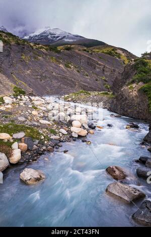 Rio Ascencio, Ascencio Valley, Torres del Paine National Park (Parque Nacional Torres del Paine), Patagonien, Chile, Südamerika Stockfoto