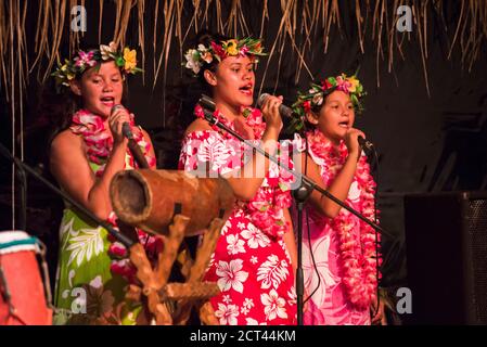 Highland Paradise, Drums of Our Ahnen Cultural Show, Rarotonga, Cook Islands Stockfoto