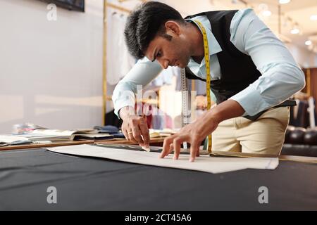 Tailor Tastung Nähmuster Stockfoto