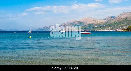 Foto von der Adria, Kolocep Insel, Elaphiti Inseln, Dalmatinische Küste, Kroatien Stockfoto