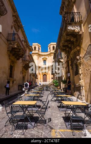 Noto, Kirche von Montevergine (Chiesa di Montevergine) auf der Via Nicolaci, Noto, Val di Noto, UNESCO-Weltkulturerbe, Sizilien, Italien, Europa Stockfoto