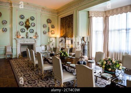 Esszimmer im Leeds Castle, Maidstone, Kent, England, Großbritannien, Europa Stockfoto