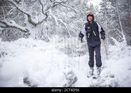 Skifahren am CairnGorm Mountain, Glenmore, Cairngorms National Park, Schottland, Großbritannien, Europa Stockfoto