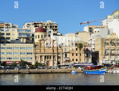 Die Pfarrkirche von Jesus von Nazareth in Sliema, Malta. Stockfoto