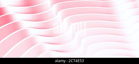 Gewellter, abstrakter architektonischer Hintergrund. 3D-Illustration, 3D-Rendering. Stockfoto