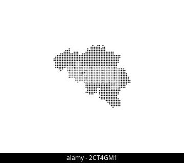 Belgien, Land, gepunktete Karte auf weißem Hintergrund. Vektorgrafik. Stock Vektor