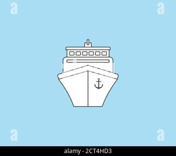 Symbol für See, Schiff, Versand. Vektor-Illustration, flaches Design. Stock Vektor