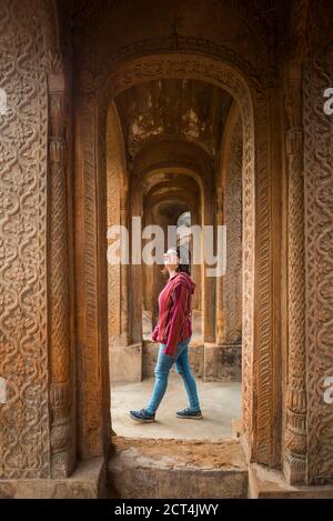 Tourist im British Residency Complex, Lucknow, Uttar Pradesh, Indien Stockfoto