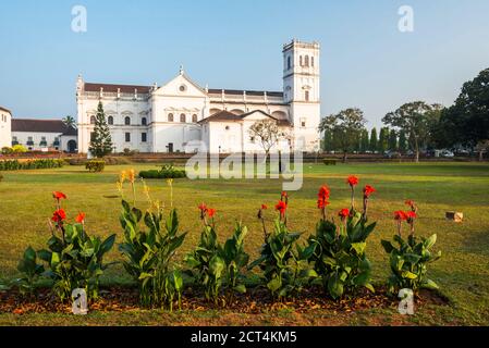 SE Catedral de Santa Catarina, ein UNESCO-Weltkulturerbe in Old Goa, Goa, Indien Stockfoto