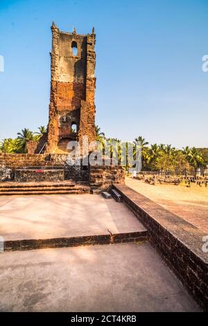 Ruinen des Klosters St. Augustine, UNESCO-Weltkulturerbe in Old Goa, Goa, Indien Stockfoto