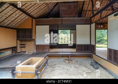 Teehaus Gepparo, Kaiserliche Villa Katsura, Kyoto, Japan. Traditionelles chaya (Teehaus), erbaut in der Edo-Zeit, 17. Jahrhundert. Stockfoto