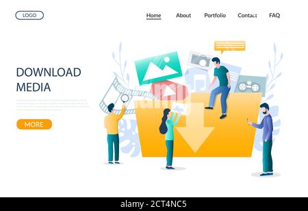 Download Media Vektor Website Landing Page Design Vorlage Stock Vektor