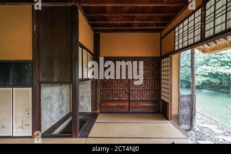 Shokintei Teehaus im Japanischen Garten der Kaiserlichen Villa Katsura, Kyoto, Japan Stockfoto