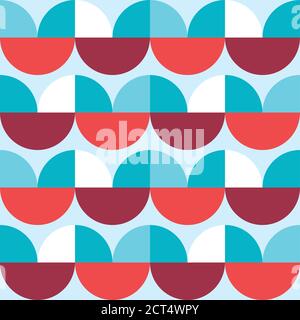 Retro 60er und 70er Stil Vektor nahtlose minimalistische Muster - Geometrisches Textildesign im Stil der Mitte des Jahrhunderts Stock Vektor