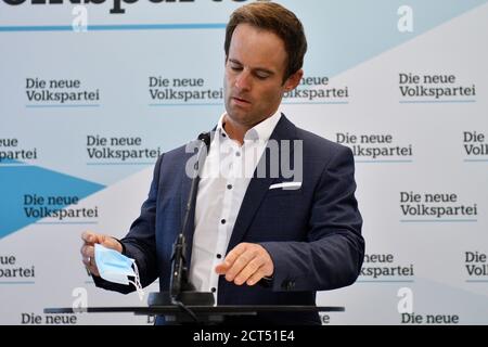 Wien, Österreich. September 2020. Pressekonferenz mit ÖVP Stadtrat Markus Wölbitsch (New People's Party Vienna). Die neue Wiener Volkspartei präsentiert ein umfassendes Maßnahmenpaket zur Bewältigung der Corona-Krise in Wien. Quelle: Franz Perc / Alamy Live News Stockfoto