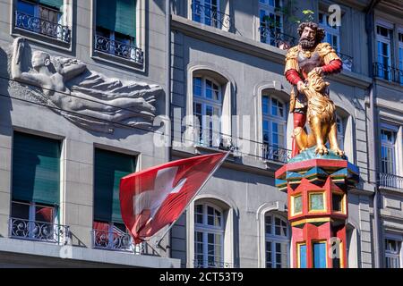 Samson-Brunnen, Bern, Schweiz Stockfoto