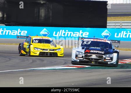 Nurburg, Deutschland. September 2020. Nürnberg, 19.-20. September 2020: DTM Nürburgring 2 - Rennen 1 - 2020 Jamie Green (Audi Sport Team Rosberg # 53) vor Timo Glock (BMW Team RMR # 16) zur weltweiten Nutzung Quelle: dpa/Alamy Live News Stockfoto