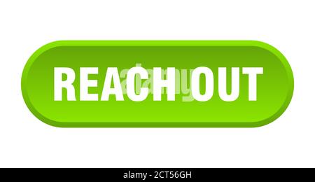 REACH out Taste. Abgerundetes Zeichen isoliert auf weißem Hintergrund Stock Vektor