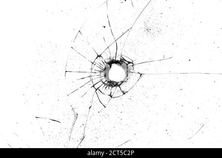 Zerbrochenes Glas auf schwarzem Hintergrund. Stockfoto