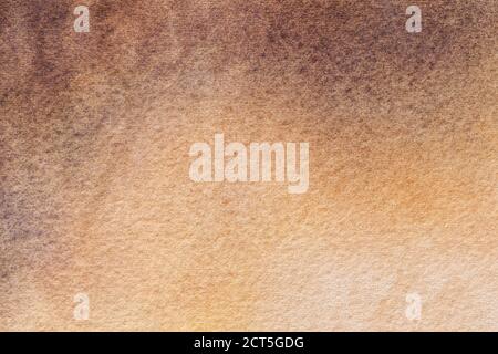 Abstrakte Kunst Hintergrund hellbraun und beige Farben. Aquarellmalerei auf Leinwand mit Korallenflecken und Farbverlauf. Fragment der Grafik auf Papier mit Stockfoto