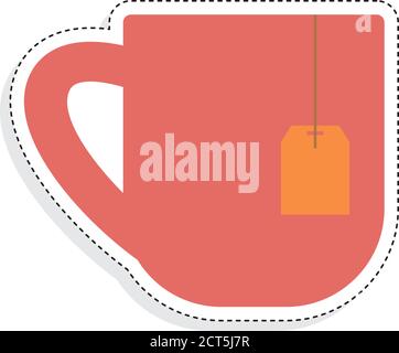 Symbol für isolierte rote Tasse. Kaffee oder Tee Tasse - Vektor Stock Vektor