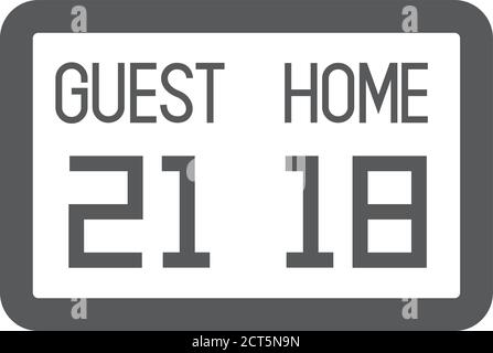 Scoreboard-Symbol in dicker Umrissform. Schwarz-Weiß-Vektorgrafik. Stock Vektor