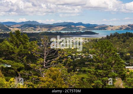 Küste in der Nähe von Coromandel Town, Coromandel Peninsula, Neuseeland Nordinsel Stockfoto