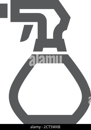 Sprühflasche Symbol in dicken Umriss Stil. Schwarz-Weiß-Vektorgrafik. Stock Vektor