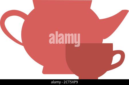 Isolierte Teekanne und Tasse Symbol - Vektor-Illustration Stock Vektor