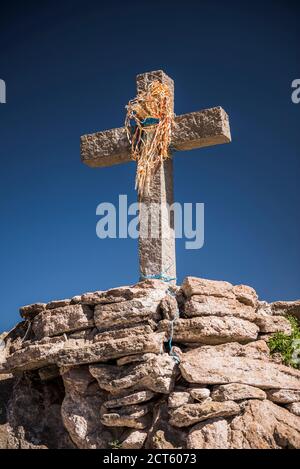 Mirador Cruz del Condor (Aussichtspunkt Condor) in der Nähe des Colca Canyon, Peru, Südamerika Stockfoto