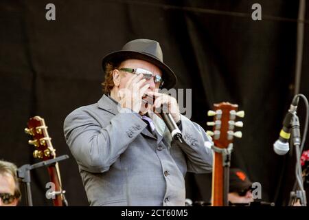 Van Morrison, Pyramid Stage, Glastonbury Festival 2005, Somerset, England, Vereinigtes Königreich. Stockfoto