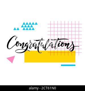 Gratulation Motivationsposter im Pop-Art-Stil mit kalligraphischen Schriftzügen. Stock Vektor