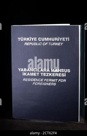 Aufenthaltserlaubnis für Ausländer in der republik türkei Stockfoto