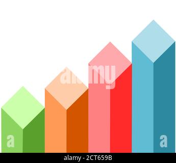 Isometrisches Diagramm Diagramm Balken Vektor-Illustration, Infografik Spalten von Business Analytics für die Präsentation für finanzielle Präsentation Stock Vektor